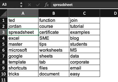How to use Shift + arrow shortcut keys in Excel.