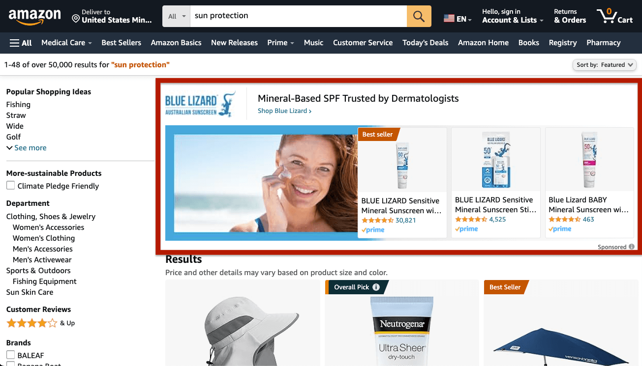 Contextual targeting programmatic ad on Amazon.