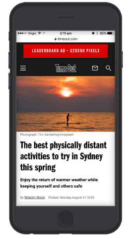 Leaderboard example at the top of TimeOut's website.