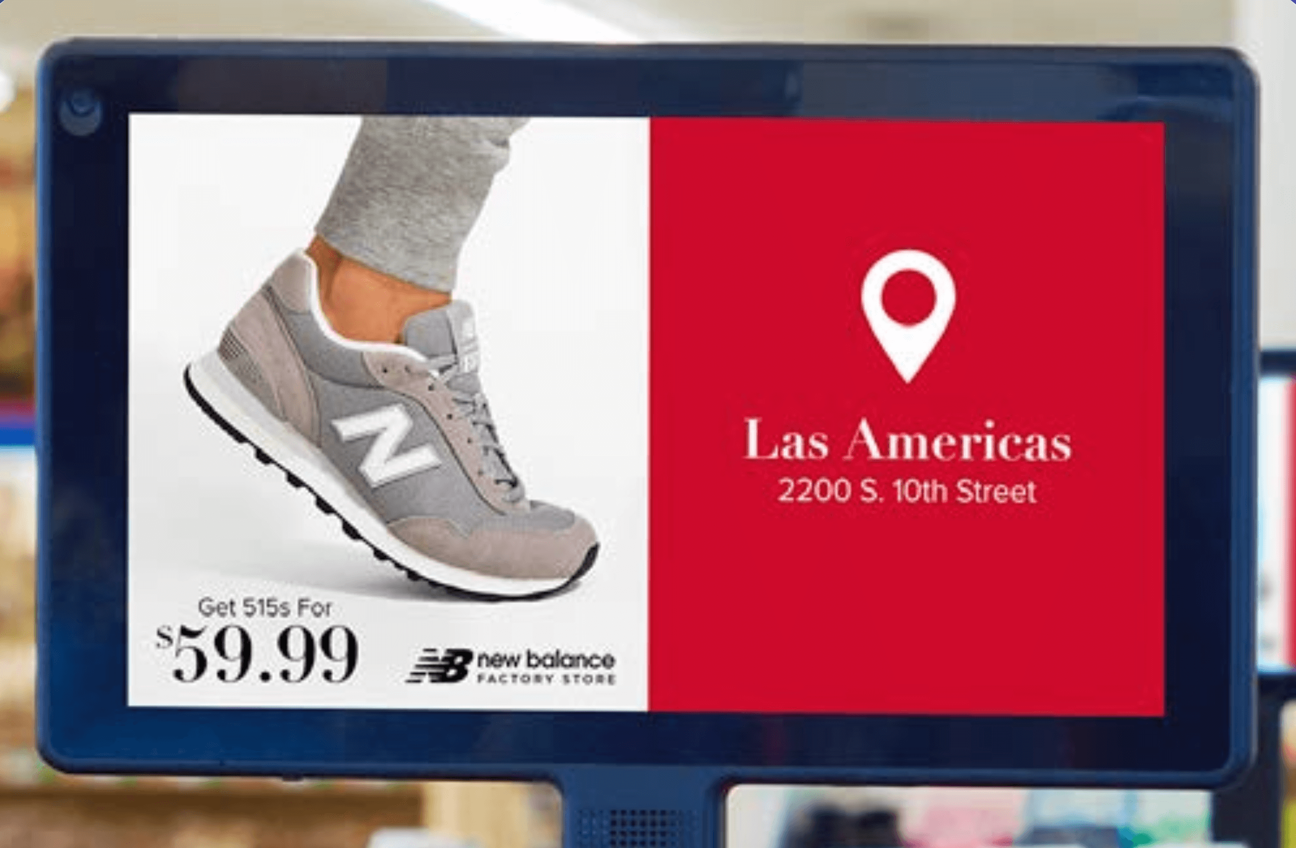 Drive to Store marketing ad example using DOOH and a store locator feature.